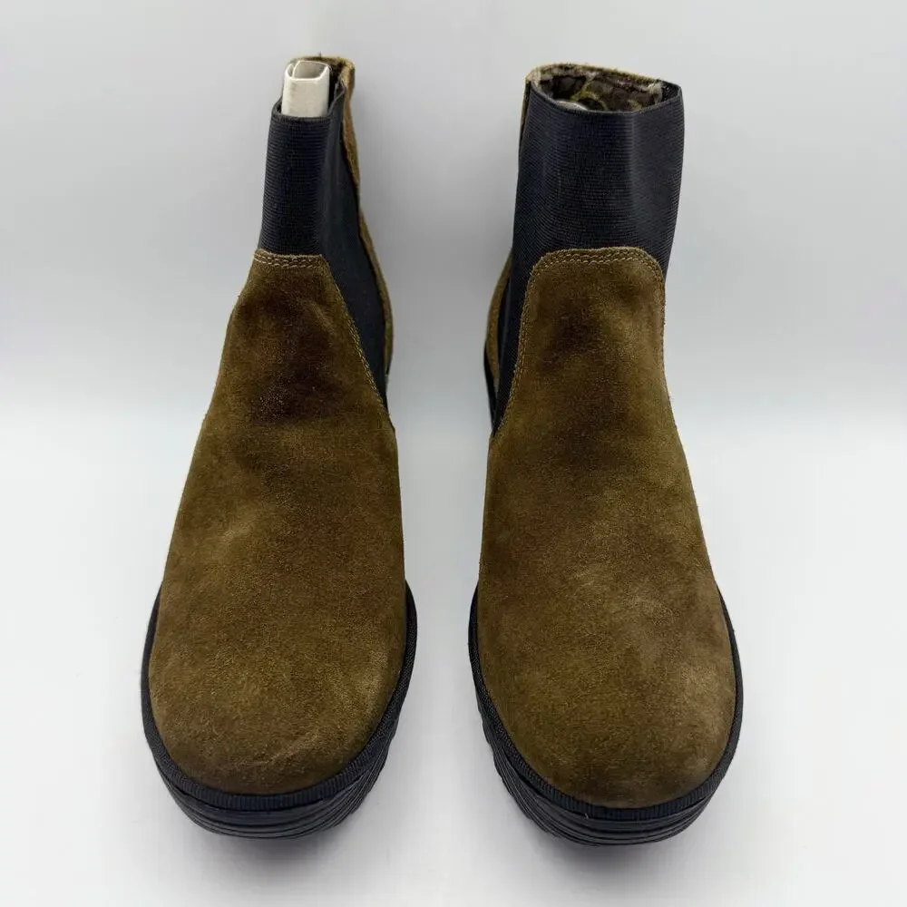 Fly London Womens Wedge Bootie EU 39 US 8-8.5 Brown Suede YADE398FLY NWOB